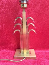 Brass and acrylic table - and, lamp