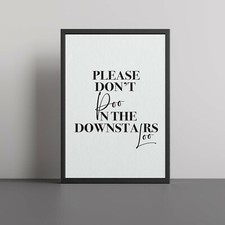 Please Don't Poo in the Loo Poster Print Bathroom Wall Decor Available w/ Frame