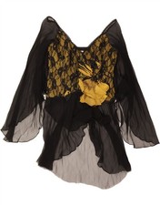 MARIA COCA Womens Long Sleeve Blouse Top UK 14 Medium  Black Floral FF06