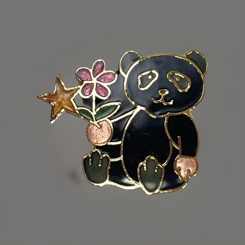 Enamel teddy bear brooch - enamel,