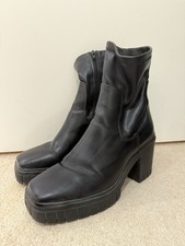Black Primark Heeled Boots - Size 8