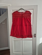 FAT FACE LADIES RED SLEEVELESS