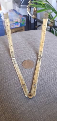 Antique miniature bone ruler - bone,