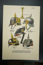 Picture board WW1 clothing spiked helmet skull hunter Tschako bodyguard grenadier