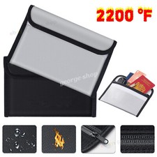 2200℉ Fireproof Money Bag Waterproof Document Envelope File Pouch Safe Cash Box