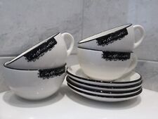 Set of 4 Dudson Coffee Mugs With 4 Saucers