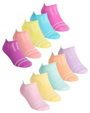 Kids Trainer Socks Girls Microfibre Low Cut Active Sneaker Sock (10 Pairs)