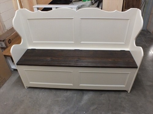 Painted wave monks bench - painted,