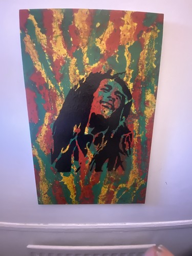 Bob marley painting - marley, wall