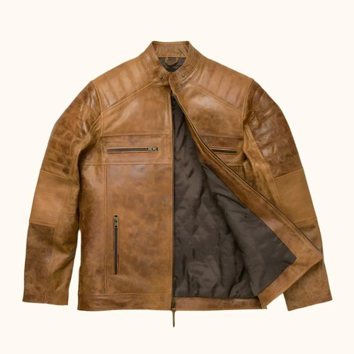 Men distressed tan leather - tan,