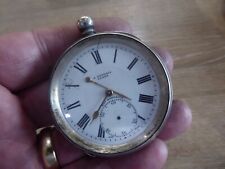 LEEDS MAKER A YEWDALL ANTIQUE GENTS SILVER  POCKET WATCH
