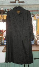 Vintage 1960s Mansfield Original By Frank Russell Designer Bocade Midi Coat, Blk