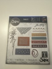 Sizzix Thinlits Tim Holtz Alterations- Media Marks 664436 Set Of 11 Dies, New