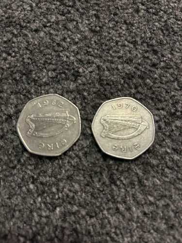 Pair irish 50p coins - pair,