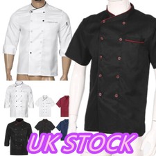 Unisex Classic Chef Coat Short Long Sleeve Chef Jacket Kitchen Cook Uniform Top