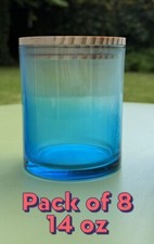 14 OZ Glass Candle Jar with Wooden Lids, Thick Glass Empty Jars