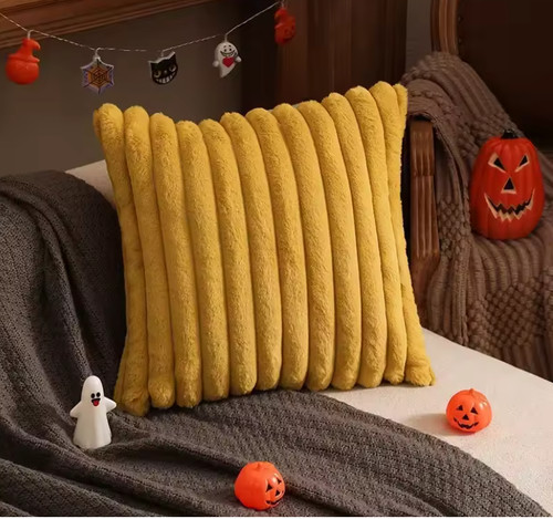 Ribbed plush cushion covers - cushion,