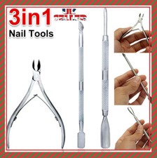 UK 3pcs Nail Art Cuticle Spoon