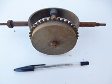 brass cog mystery item  interior decor man cave ? 22cm long internal disc 10cm 