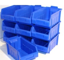 10 x SIZE SB4 BLUE PLASTIC STORAGE STACKING PICKING BINS BOXES 