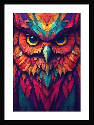 Moody owl framed - wall, art
