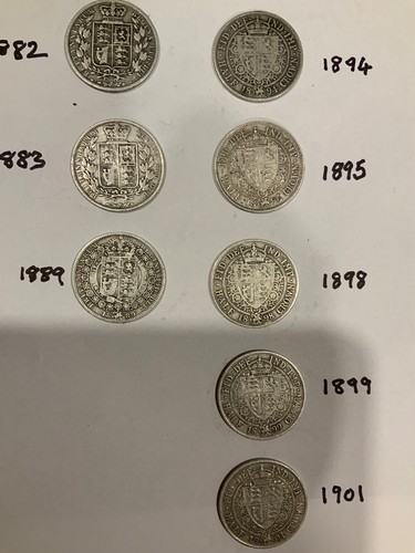 Victorian half crowns - 5,