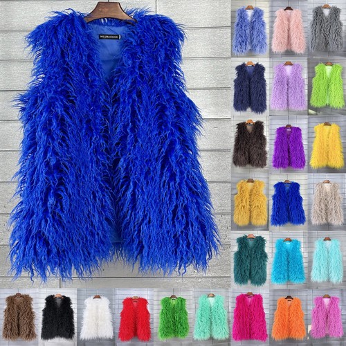 Womens shaggy faux fur fleece - faux,