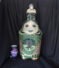 JAN BYRNE "THE GREEN GODDESS 2010" MASSIVE STUDIO ART POTTERY ONE OFF LIDDED POT