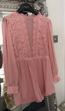 Topshop pink scallop edge playsuit sz 14