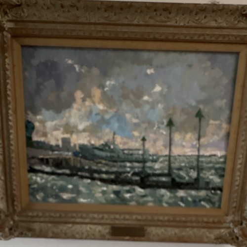 Framed impressionist sailboat - framed,