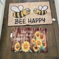 2 X Machine Washable Polyester Door Mats