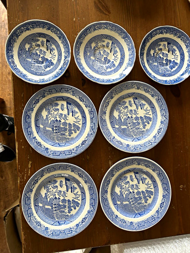 7pc vintage blue willow tea - 7pc,