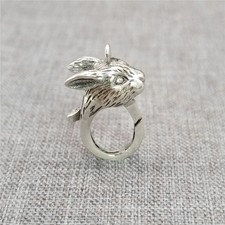 925 Sterling Silver Rabbit Animal Lobster Claw Trigger Clasp w/ Closed Jump Ring