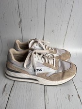 BOSS Kurt Runn Sneakers Trainers Size UK 8, Euro 42 Suede Beige White