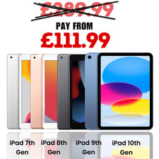 Apple iPad 10th 9th 8th 7th 6th Gen 32GB/64GB/128GB/256GB Wi-Fi/4G Very Good