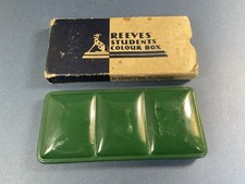 Vintage Reeves Student Colour Box No 20 - Green - With Outer Box - Some Paints