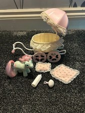 My Little Pony G1 Hasbro 1986 Hong Kong Baby Buggy, Baby Cuddles and accessories