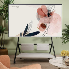 FITUEYES Design Mobile TV Stand for 65 75 78 88 Inch with Wooden Storage Shelves