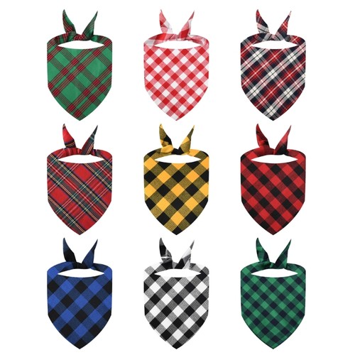 Dogs checkered scarf pet - checkered,