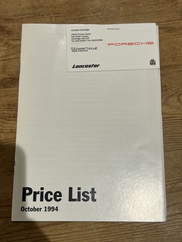 Porsche price list october - price,