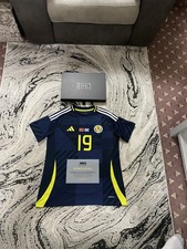 Scotland Women Match Worn Signed Lauren Davidson #19 Home Football Shirt Coa