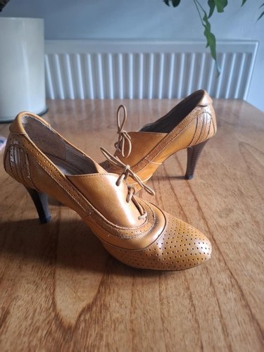 Mustard faux leather - leather, shoe