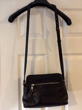 Hobbs Black Leather Pebbled Shoulder Bag