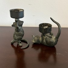Vintage Cast Iron Cat , Mouse