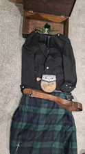 Scottish Highland Dress Set Kilt, Jacket, Sporran, Glengarry, Kilt Pin, Belt