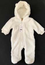 Baby  Unisex Cream Fluffy Snowsuit  0/3 Months