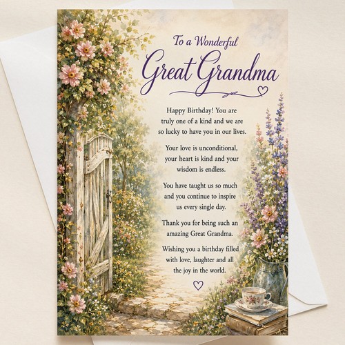 Wonderful great grandma - to,