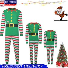 UK Christmas ELF Pyjamas Family Matching Xmas Kids Sleepwear Ladies Mens PJs Set