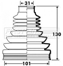 FIRST LINE Rear Inner CV Boot