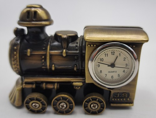 Vintage brass train clock - brass,